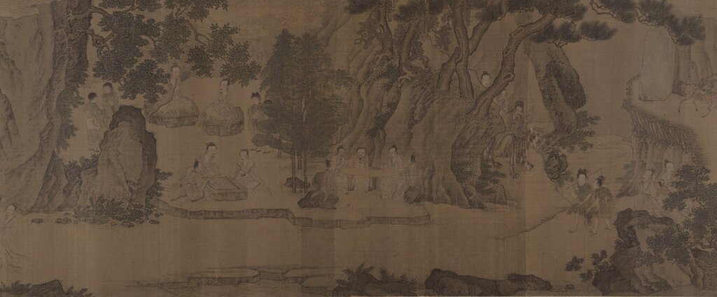 明佚名〈游仙圖〉卷 大都會博物館藏，27.9×381.6公分。圖為局部