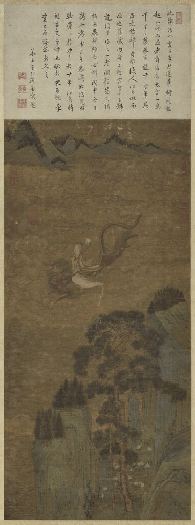 （傳）宋趙伯駒〈飛仙圖〉，110.1×51.8公分。