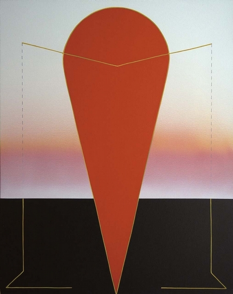 中辻悅子《記憶の残像－ひとのかたち16-1-30》，壓克力、畫布，91×72.7cm，2016。圖｜也趣藝廊