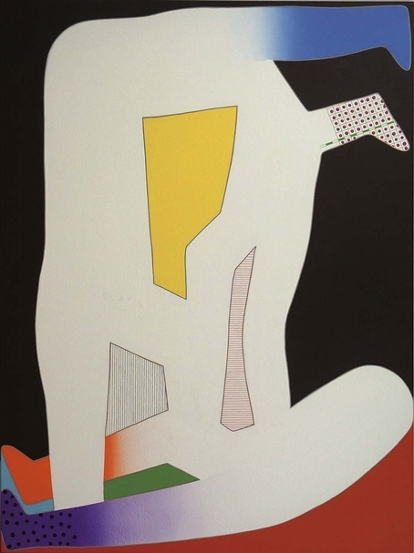 中辻悅子《無題》，壓克力、畫布，130.3×97cm，2018。圖｜也趣藝廊