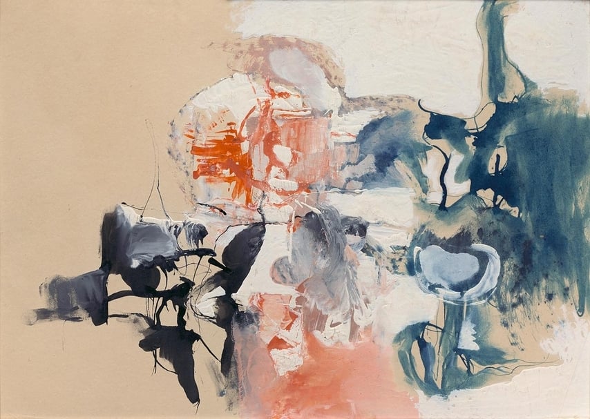 特展「共振．迴圈──台灣戰後美術」中，李仲生《 無題 》。 （台北國際藝術博覽會提供）