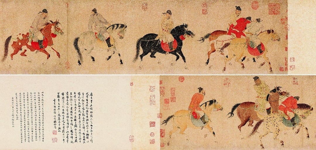 元任仁發〈五王醉歸圖卷〉。(本刊資料室)