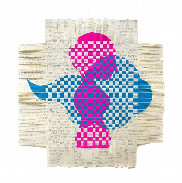 吳耿禎《篝火──編織 01》，紙，55×56cm，2018。（尊彩藝術中心提供）