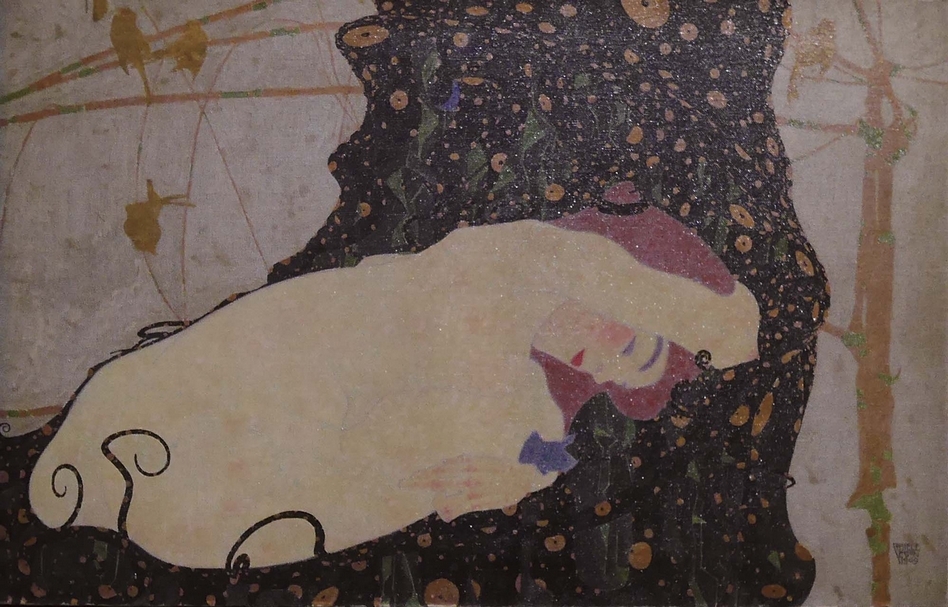 埃貢．席勒1909年創作的作品《Danaé》。（©The National Gallery，路易威登基金會提供）