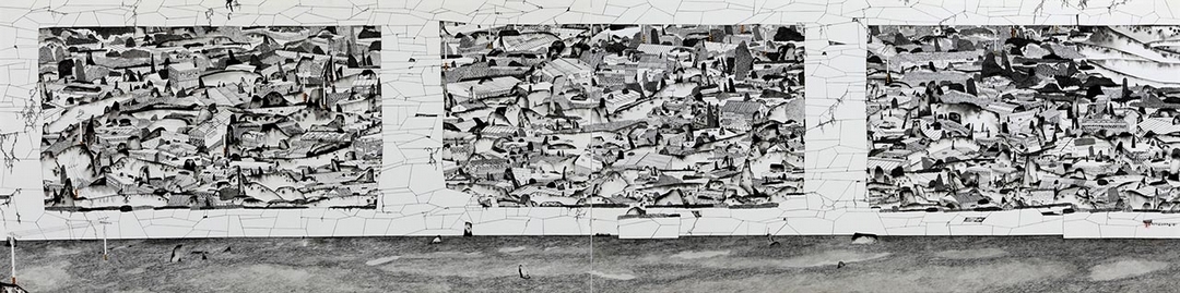 邱奕寧《穿山越嶺的另一邊》，水墨紙本，68×266cm，2018。（中山青年藝術獎提供）