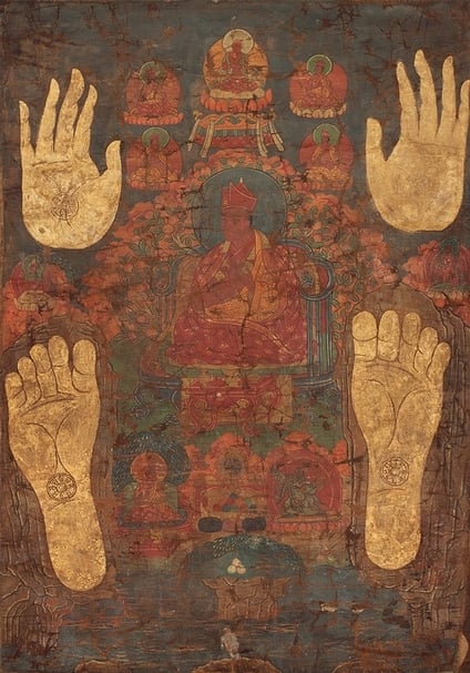 《司徒確吉迥乃唐卡》，棉布礦物膠彩，66.5x46cm，18世紀，藏東。（湛然國際提供）