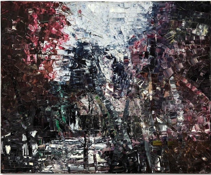 讓．保羅．里奧佩勒（Jean-Paul Riopelle）《無題》，油彩、畫布，91 x 110.5cm，1960，估價：280萬至450萬港元。（蘇富比提供）