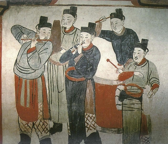 圖4 張世古墓前室東壁散樂圖。（張倩、郝紅星提供）