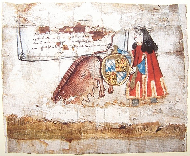 拿騷．狄倫堡（Nassau-Dillenburg）公爵約翰三世（Graf Johann III）製造的「毀謗圖像」，約1420年。（© 維基共享）