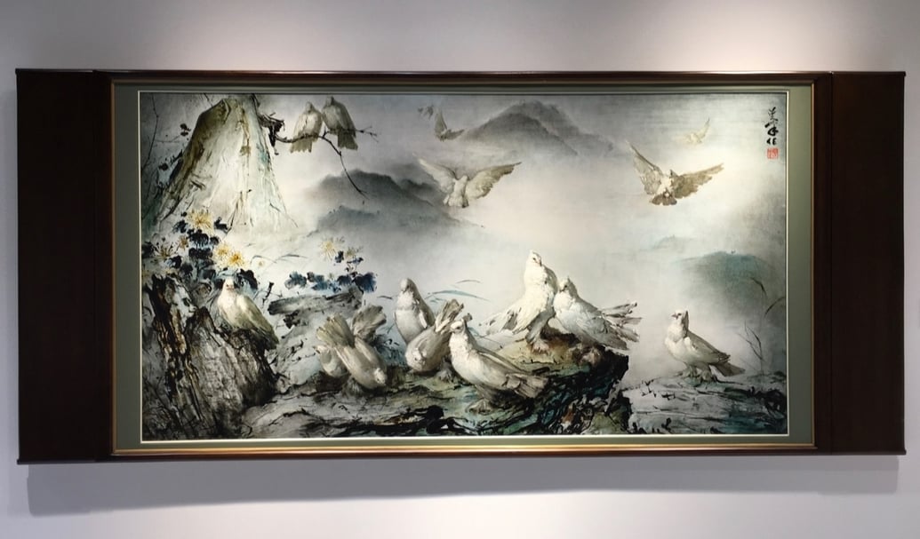 李曼峰《鴿子》一作，是東南亞藝術作品中爭奪最激烈一作。（攝影／林亞偉）