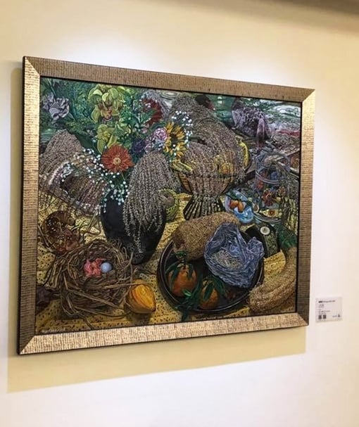 台灣當代藝術家賀蕙芝，引諭聖經的《上帝之愛》，將成為駐教廷大使館的展覽主打作品。