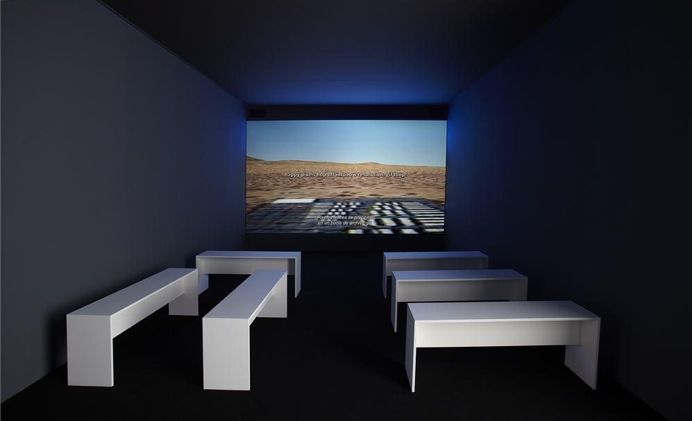 希朵.史戴爾(Hito Steyerl)《隱身指南:一個他X的教育宣導影片》(How Not To Be Seen. A Fucking Didactic Educational .Mov Fil)。(Courtesy of the artist and Andrew Kreps Gallery, New York)
