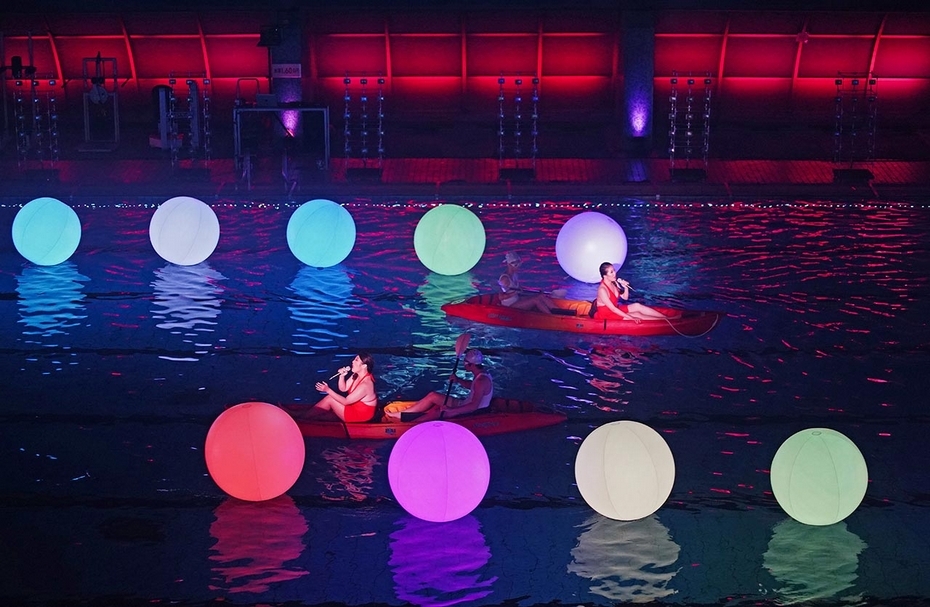 2018關渡光藝術節《游泳克High Swimming》發表現場。（攝影／王俊傑）
