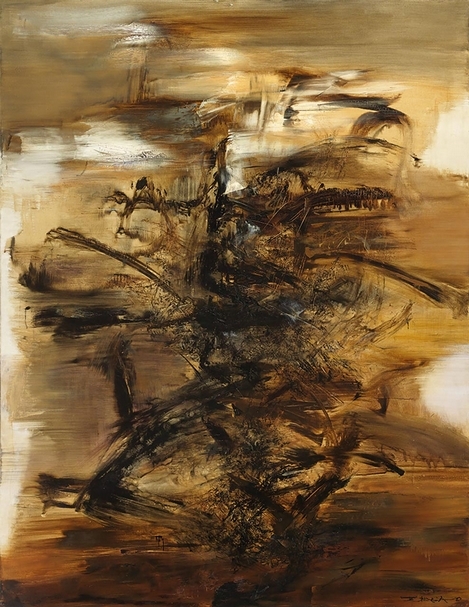 趙無極狂草時期的顛峰之作《29.01.64》油彩、畫布，260×360 cm，1964。（佳士得提供）