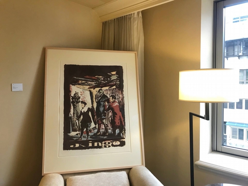 「Art and Only」展出令人眼睛一亮的德國藝術家尼奧.勞赫(Neo Rouch)《Kingo》,墨水石版畫,73.5x53cm,2017。(攝影/楊椀茹)