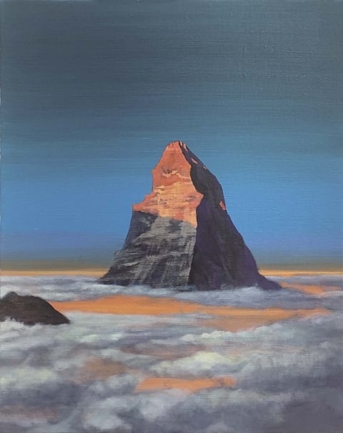 藤原康博《逢魔時》，壓克力、畫布，53×44.5cm，2018。（MORIYUGALLERY提供）