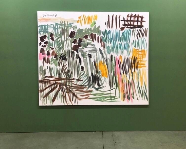 岡瑟．弗格（Günther Förg）的作品《無題》（Untitled）（，2007）於豪瑟沃斯畫廊（Hauser & Wirth）展位。（本刊資料室）