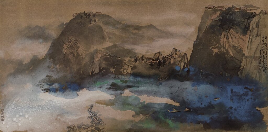 佳士得:編號1231張大千〈煙江夕照〉,成交價1450萬港元。