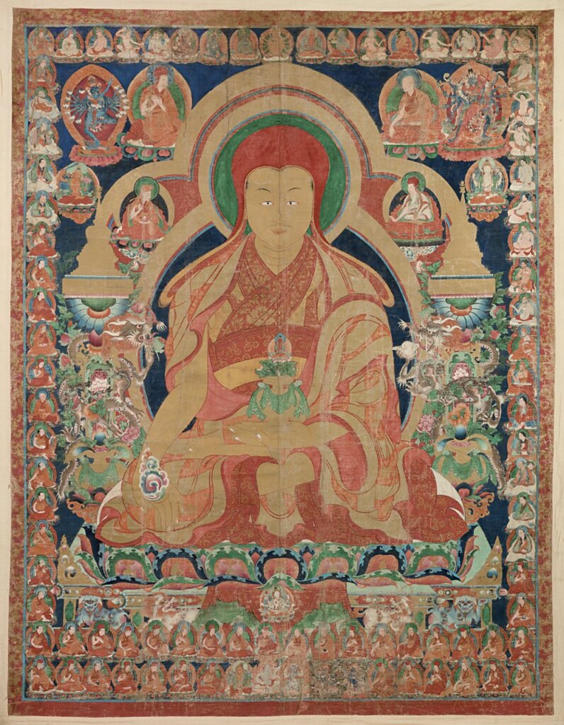 蘇富比:編號38約1704年西藏中部衛藏〈鄂爾寺修士唐卡〉,成交價52萬5000歐元。