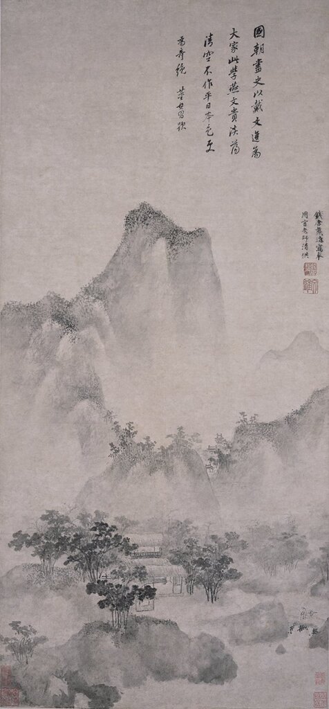 戴進〈仿燕文貴山水圖〉軸,紙本水墨,上海博物館藏。