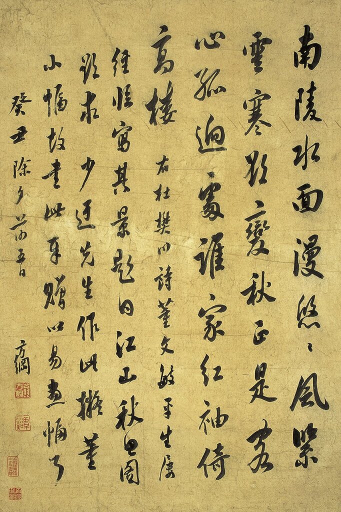 翁方綱1793年〈杜牧《南陵道中》〉軸，紙本行書，70×47公分。
