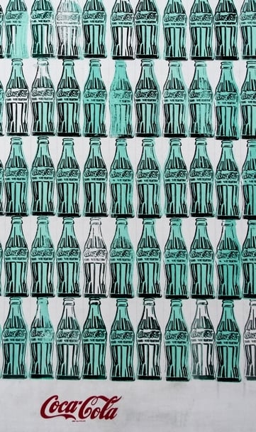 畫作資料：安迪‧沃荷Andy Warhol｜《綠色可口可樂瓶（局部）Green Coca-Cola Bottles（detail）》｜絹印版畫｜ 209.6 x 144.8公分｜1962 年｜美國紐約惠特尼藝術博物館收藏。（攝影｜andryn2006）