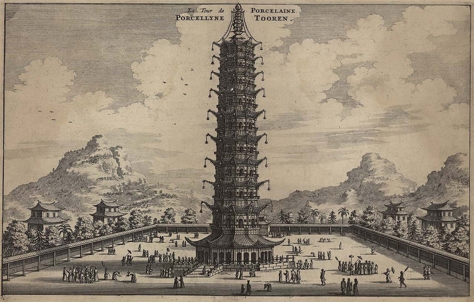 約翰．尼霍夫《荷使出訪中國記》，法文版：1665年巴黎Chez Thomas Jolly 出版，國立台灣大學圖書館藏。