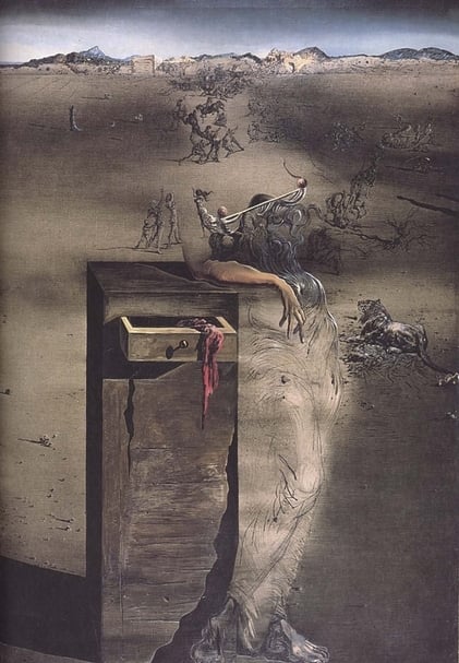 達利《西班牙》，1938 ，油彩、畫布 ，91.8×60.2cm，荷蘭鹿特丹波伊曼斯．梵．柏林根美術館。