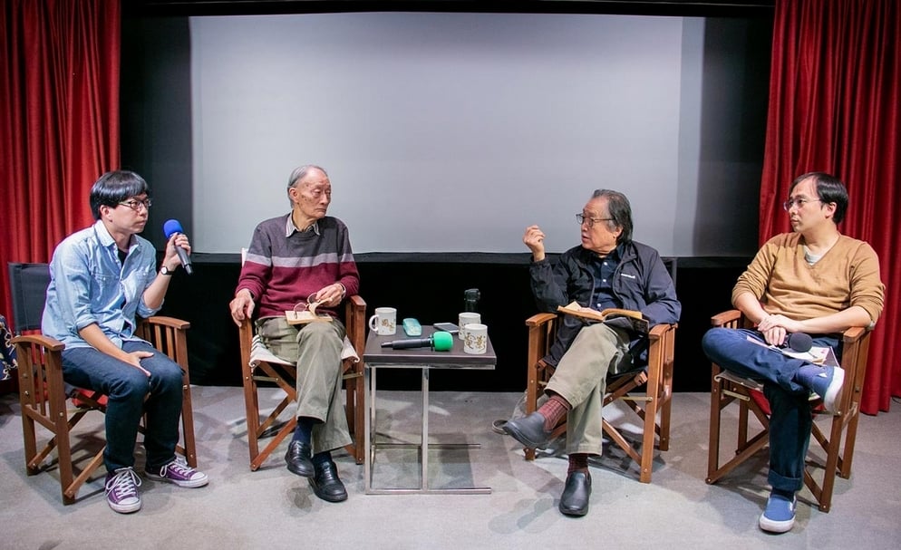 「邱剛健的第一部作品《疏離》」TIDF特映發表會，張世倫、張照堂、莊靈及林木材（右至左）映後對談。（台灣國際紀錄片影展提供）