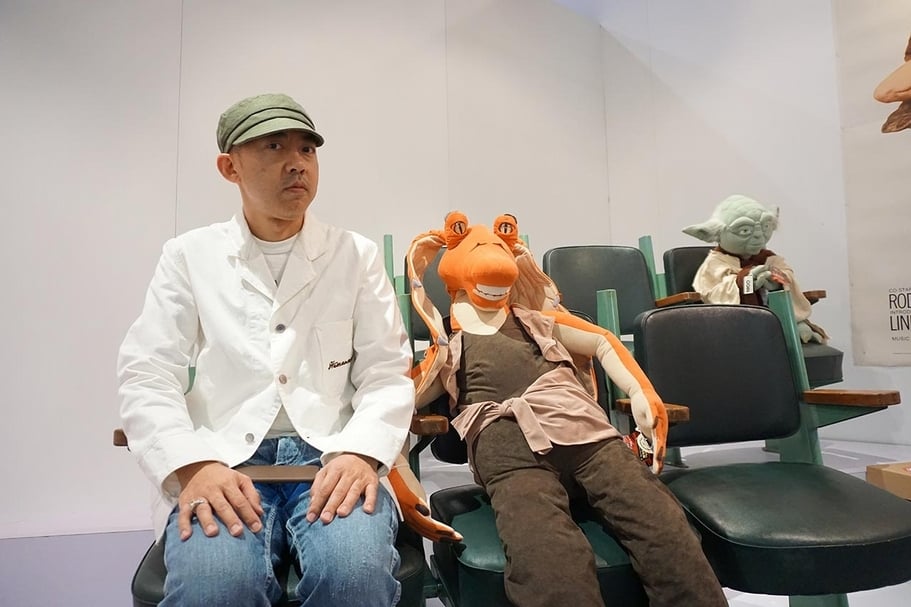 NIGO®於2014年蘇富比秋拍，「NIGO®：一生二命」展覽現場。（攝影／林亞偉）
