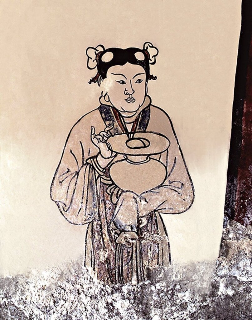西壁侍女。