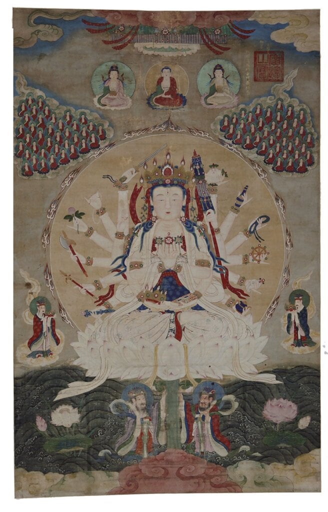 明代萬曆〈御製準提菩薩像佛畫〉,雲南省博物館藏。