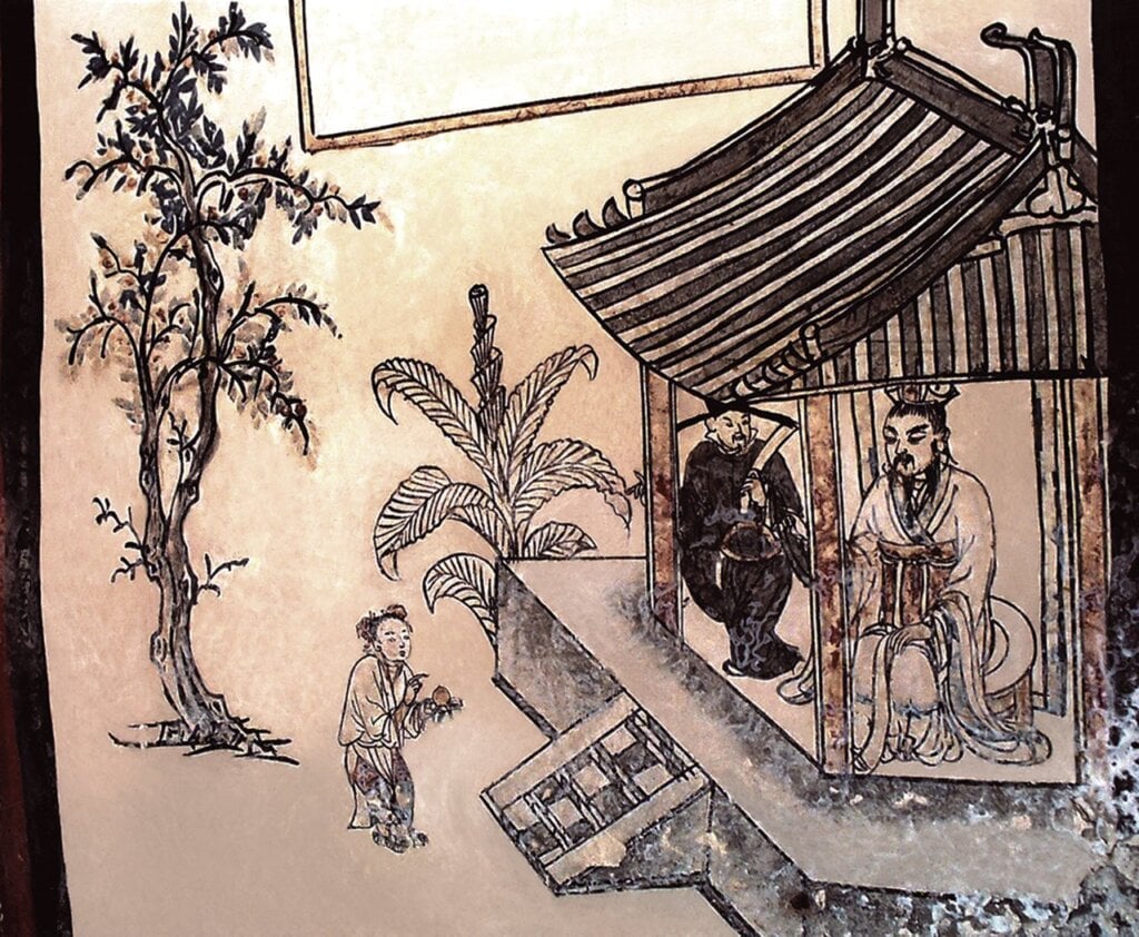 西北壁陸績懷橘行孝。