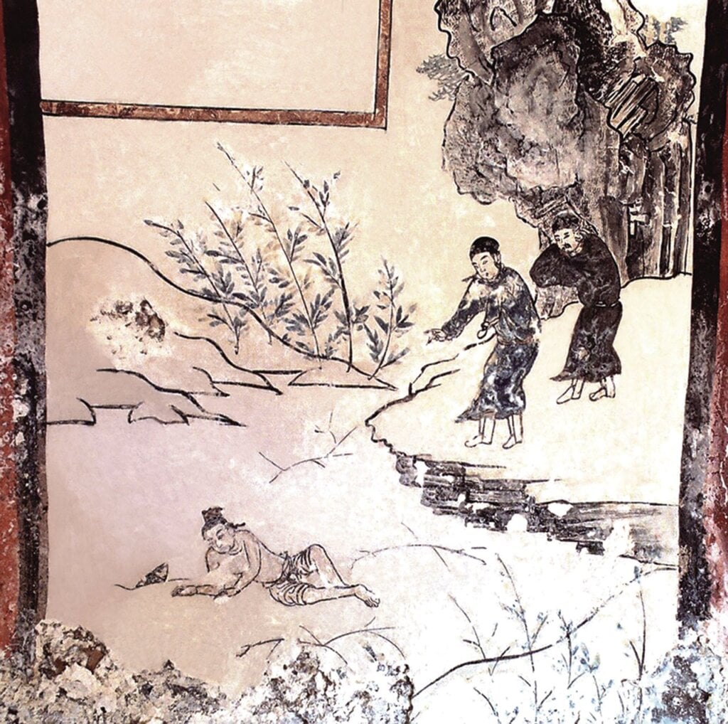東北壁王祥臥冰行孝。