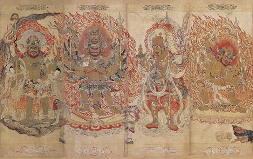 大理國〈銅鎏金大黑天立像〉，雲南省博物館藏。