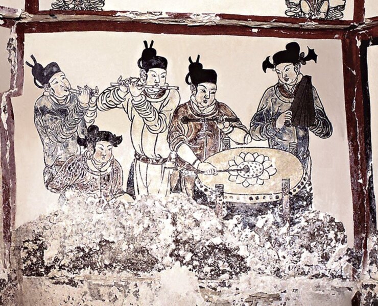 西南壁散樂圖。