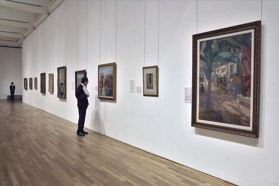 2014年在日本的「台灣近代美術-留學生的青春群像(1895-1945)」展覽現場。(北師美術館提供)