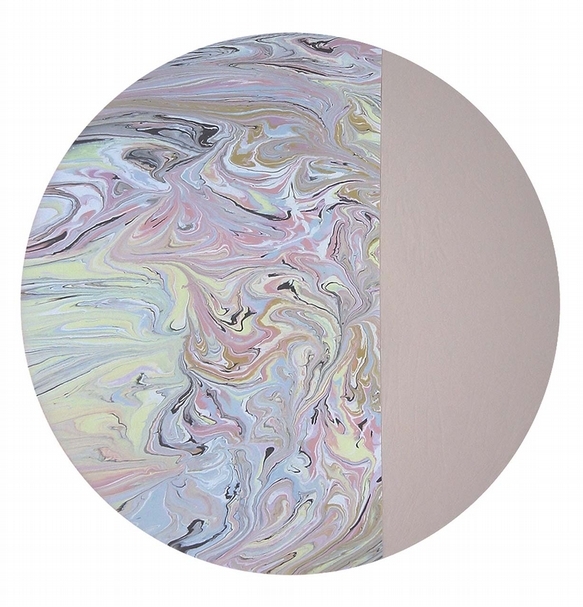 林育聖《盜色者No.09》，壓克力彩、木板，直徑：50cm，2018。（台南藝術博覽會提供）