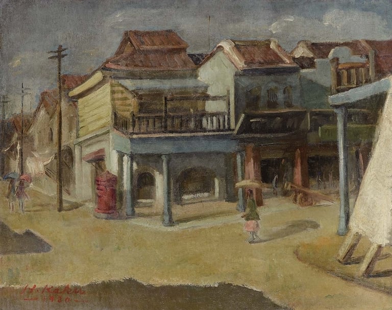 郭柏川《街景》,油畫, 72.5×91 cm,1930。( 國美館提供)