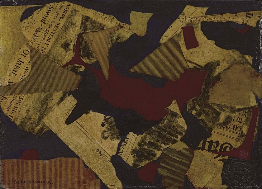 莊世和《詩人的憂鬱》, 油彩、木板, 24×33 cm,1942。( 高美館提供)