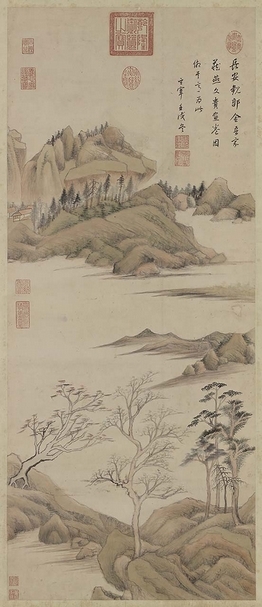 明董其昌〈仿燕文貴筆意〉，國立故宮博物院藏。（國立故宮博物院提供）