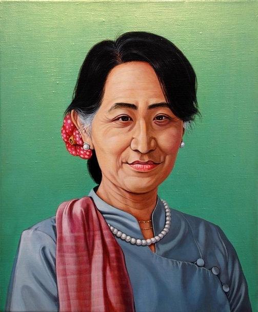陳擎耀《翁山蘇姬》，2016。（双方藝廊提供）