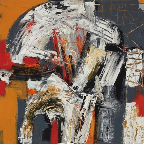 阿旺達密．阿麥德《春去春又來：等待下一季》，複合媒材，91x91cm，2015。（社團法人中華民國畫廊協會提供）