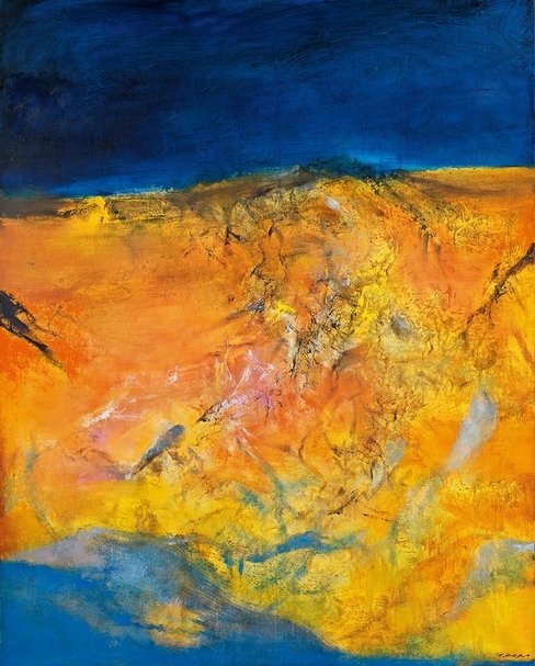 趙無極《01.03.99》，油彩、畫布，162×130cm，1999，估價：30,000,000-40,000,000港元。（中國嘉德(香港)國際拍賣提供）