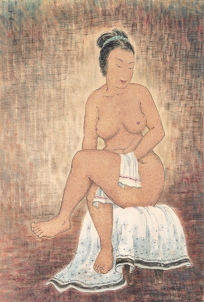 潘玉良《坐姿裸女》，彩墨纸本，100×70cm，約1940-1945，估價：12,000,000-25,000,000港元。（中國嘉德(香港)國際拍賣提供）