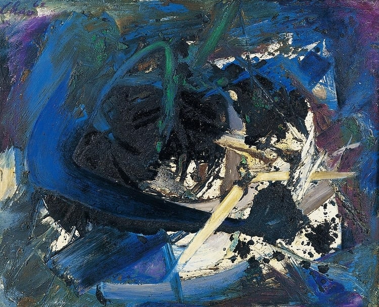 趙春翔《抽象》 油彩、壓克力彩、畫布，126 ×104 cm，1962（© 香港藝倡畫廊）