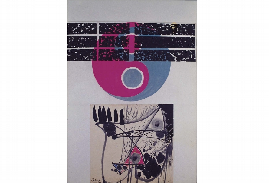 趙春翔《家 》紙、水墨、壓克力彩、畫布，182×147cm，1972。（本刊資料室）