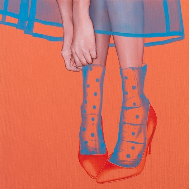 蕭逸玫《國王I》,油彩、畫布,30x30cm,2019。(宛儒畫廊提供)