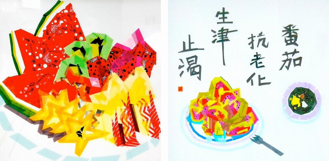 尊彩藝術中心帶來吳芊頤以紙膠帶為媒材的「微型冰果室」系列作品。(吳芊頤提供)
