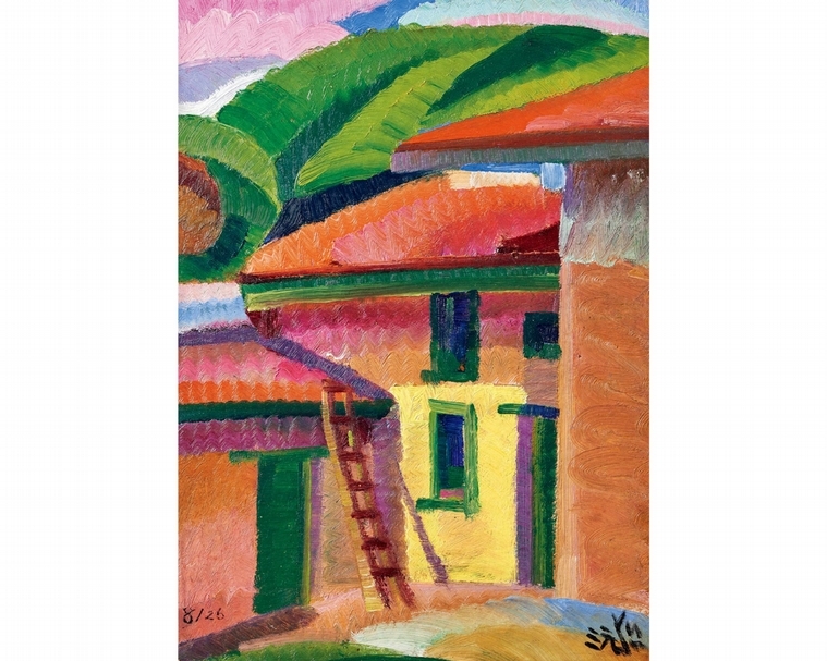 朱沅芷《小城風光》，油彩、畫板，29.5x21.5cm，1926，估價：750,000-950,000港元。（中國嘉德(香港)國際拍賣提供）